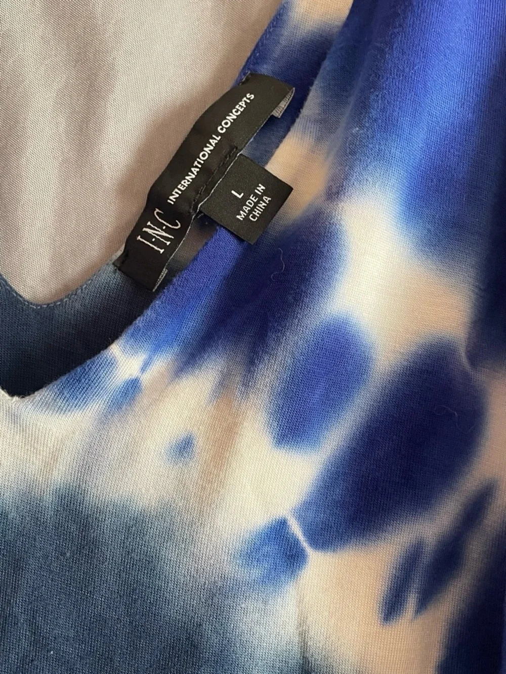 INC International Concepts Blue and White Tie-Dye Maxi Dress - Picture 3 of 4